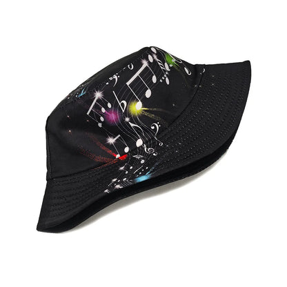 Fashion Musical Note Print Bucket Hat Travel Beach