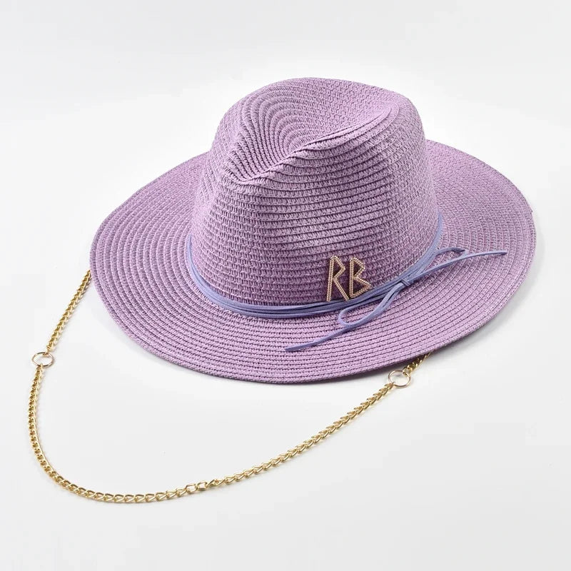 Women Men Summer Panama Jazz Hat Outdoor Holidays Beach Sun Hat