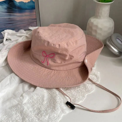 Spring Summer Bucket Hat Sunscreen Solid Color Fishing Caps