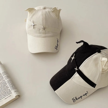 Y2K Cat Ear Rivet Leopard Baseball Hats