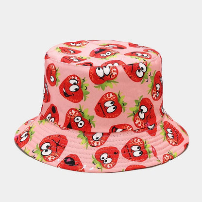 Creative Printed Fruit Pattern Bucket Cap