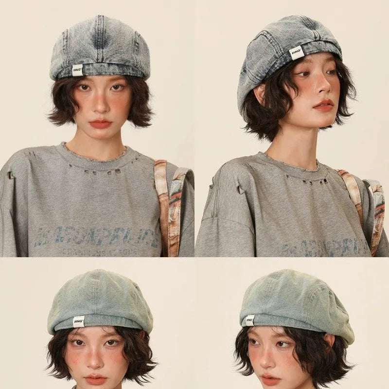 Quality Retro Denim Beret Women's Summer