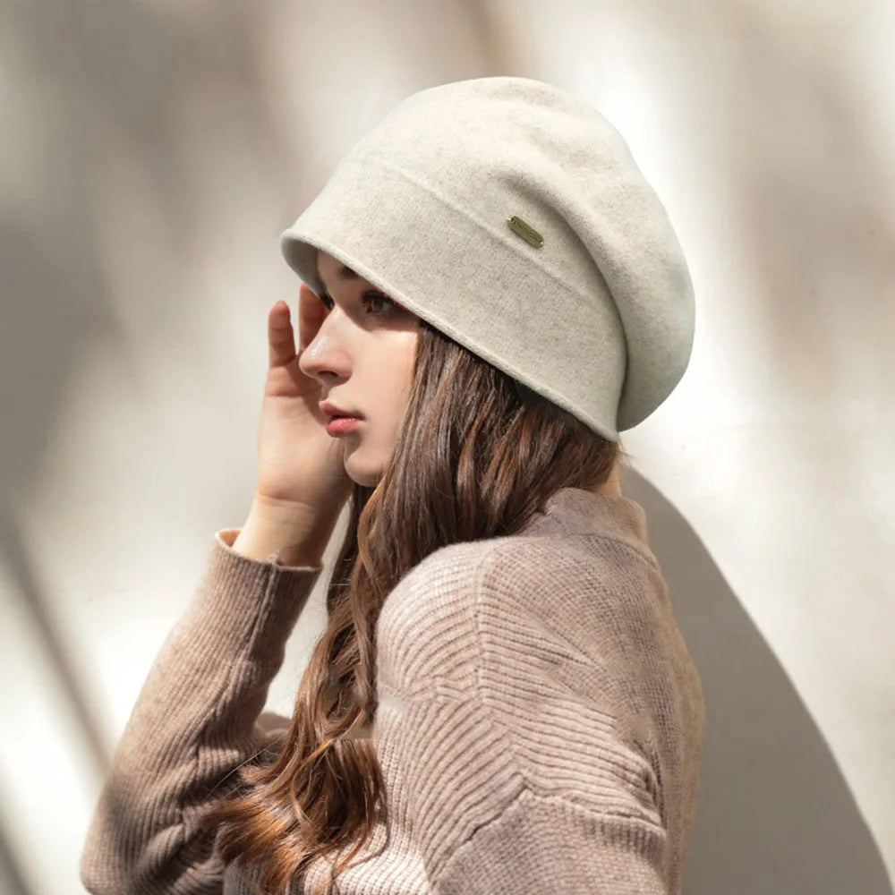Women Wool Blend Winter Beret Hat