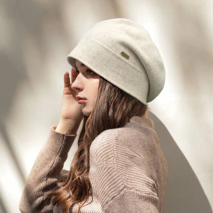 Women Wool Blend Winter Beret Hat