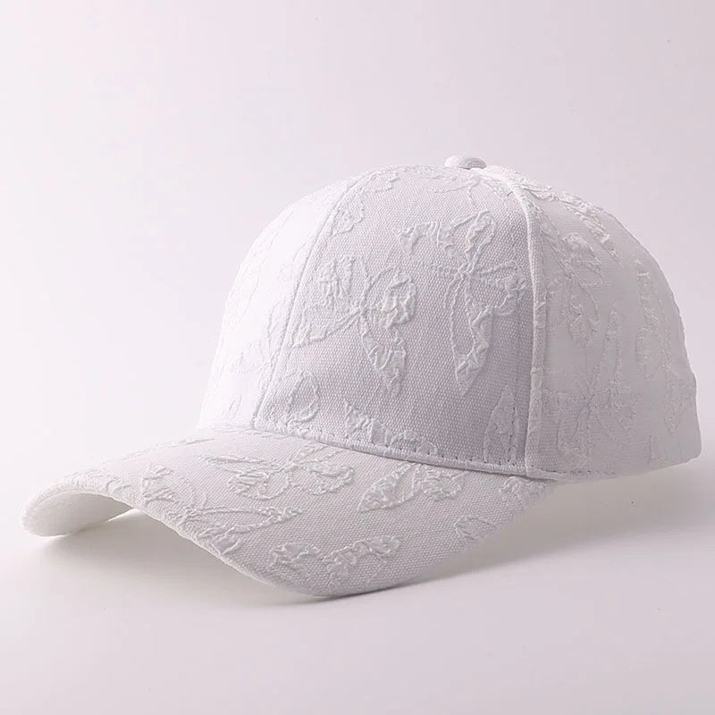 Three-Dimensional Embossed Butterfly Embroidered Baseball Cap