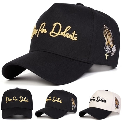 Unisex Dios Por Delante Letter Embroidery Baseball Caps Spring Autumn