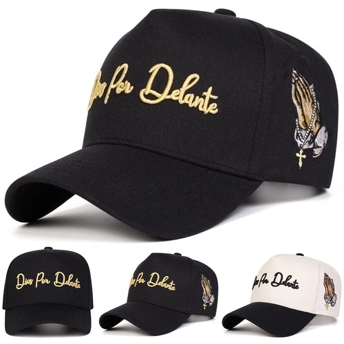 Unisex Dios Por Delante Letter Embroidery Baseball Caps Spring Autumn