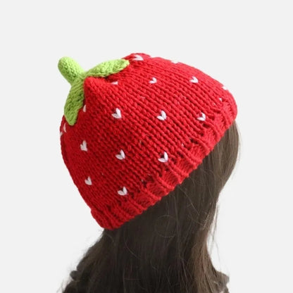 Creative Warm Knitted Fruit Hat Soft Thick Pineapple Beanie Stretchy Handmade