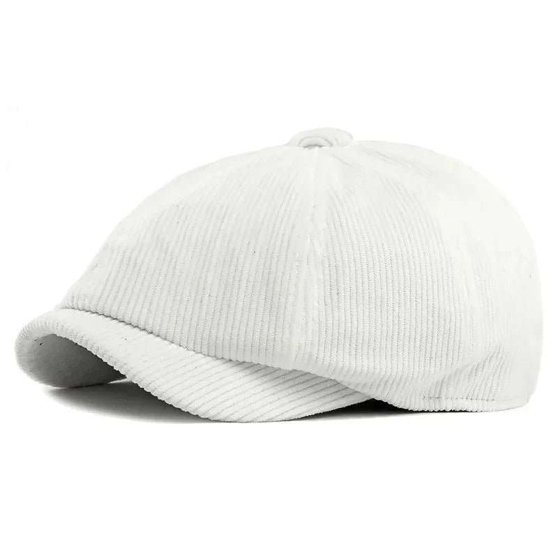 Winter Polyester Print Warm Newsboy Caps Men Flat