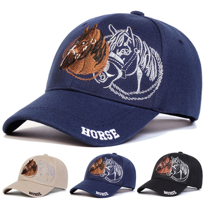 Unisex Horse Embroidery Baseball Caps Spring Autumn Outdoor Adjustable