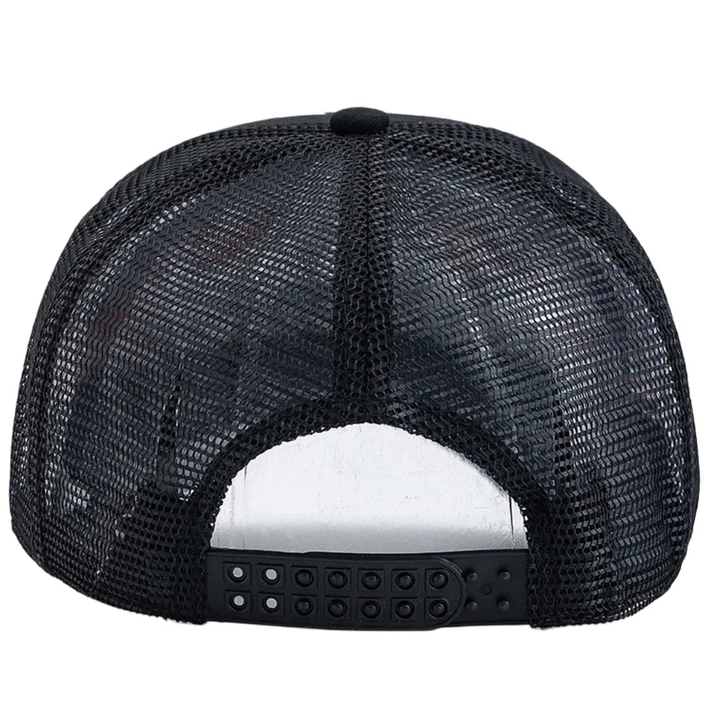 Unisex Punk Style Cap Skull Flame Piston Embroidery Sports Baseball Cap