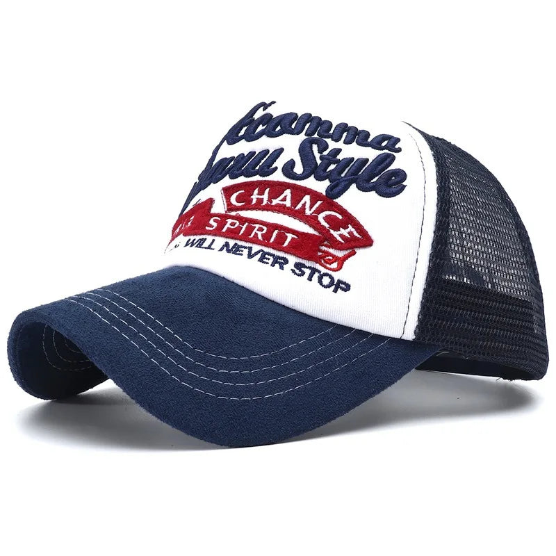 Summer Y2k Letter Embroidery Mesh Baseball Cap for Men Women