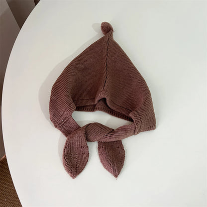 Winter Warm Kids Headgear Cap Solid Color Woolen Knitted Hat 2-8 Years Girl Children