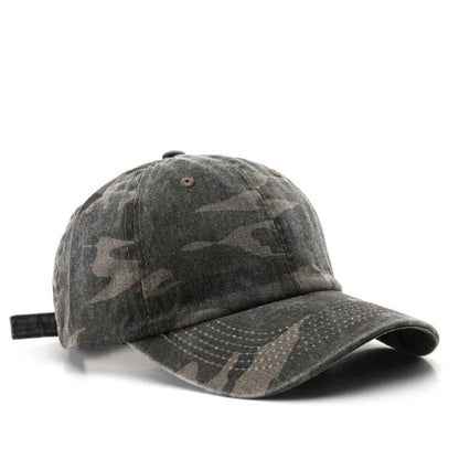 Vintage Washed Cotton Baseball Cap Curved Brim Dad Hat