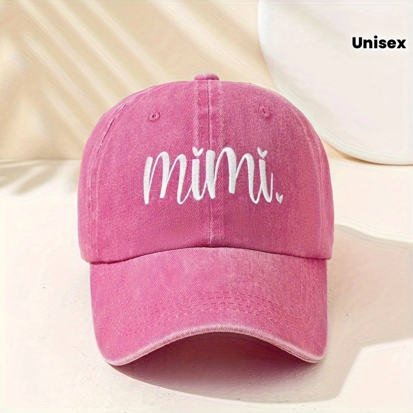 Unisex Y2K Style Embroidered Mimi Washed Baseball Cap