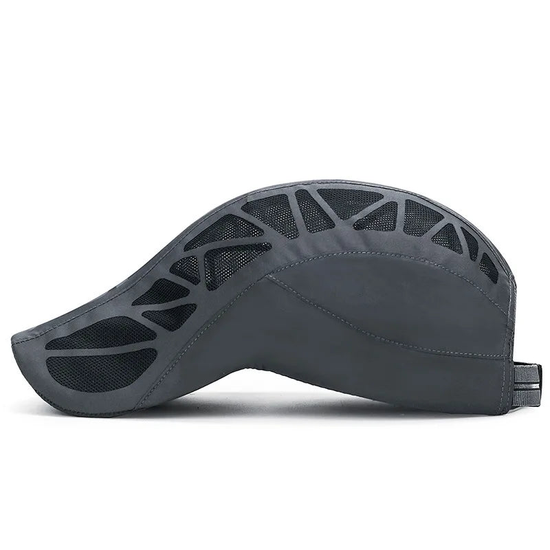 Unisex Breathable Mesh Flat Cap Quick Dry
