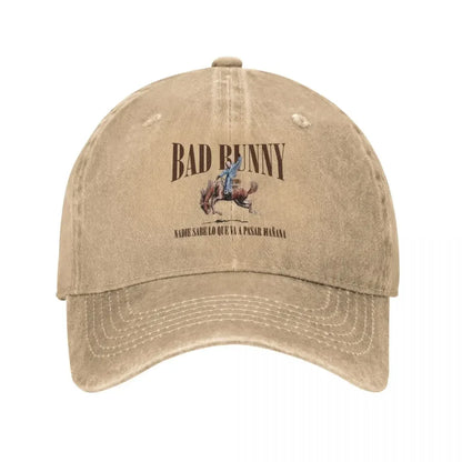 Tour Bad Bunny Nadie Sabe Baseball Caps Retro Distressed Washed Music Sun Cap