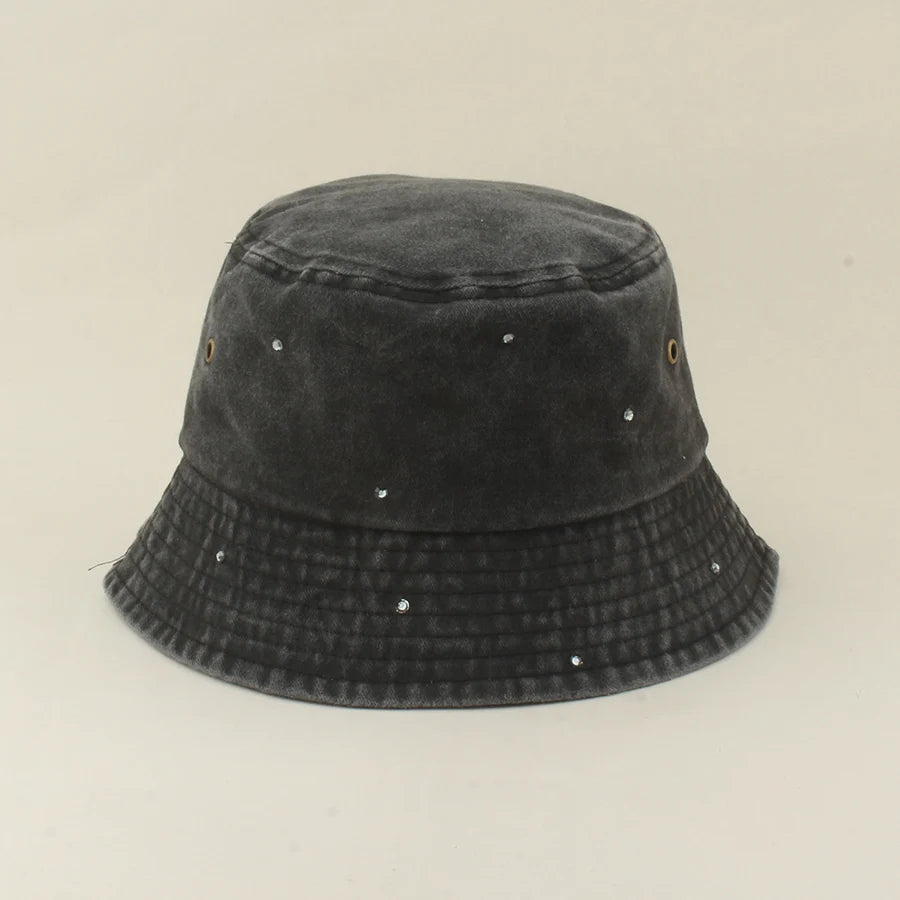 New Fashion Rhinestone Fisherman Hat Women