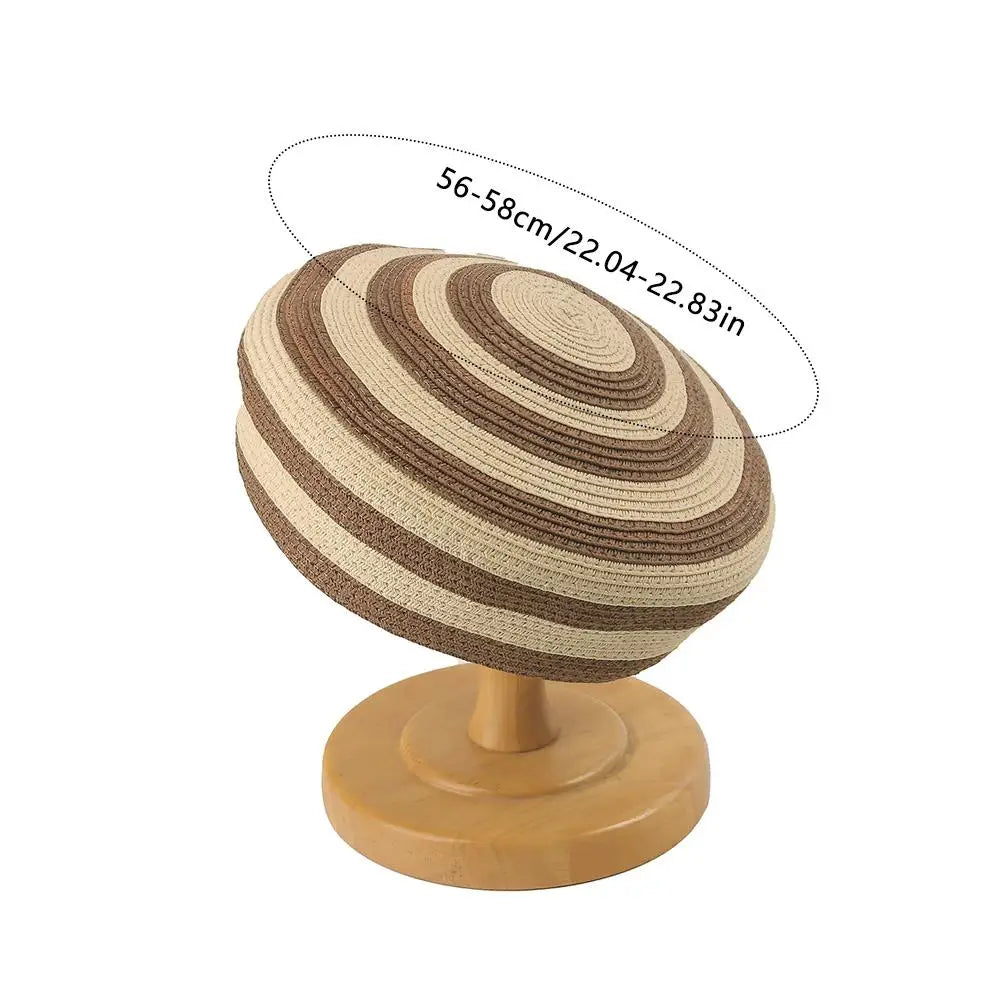 2026 New Striped Paper Straw Beret For Women