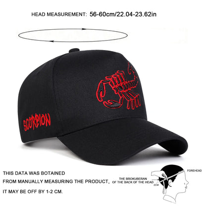 Unisex Scorpion Embroidery Baseball Caps Spring Autumn