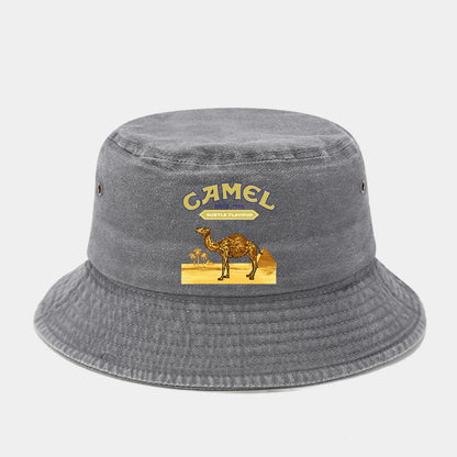 "Camel Trophy" Printed Washed Retro Sunshade Fisherman Hat