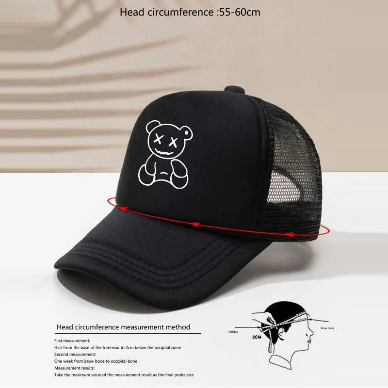 Unisex XX Little Bear Embroidery Hip-hop Hats Spring Autumn