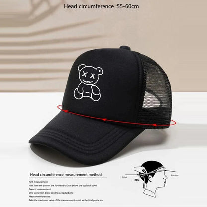 Unisex XX Little Bear Embroidery Hip-hop Hats Spring Autumn