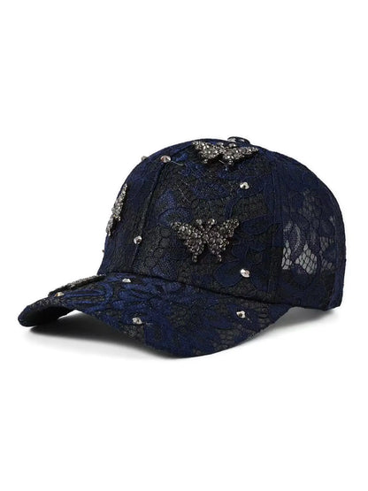 Lace Rhinestone Baseball Cap Versatile Duckbill Cap