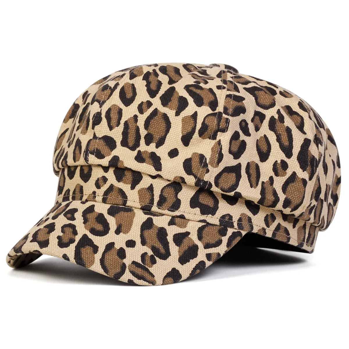 Unisex Leopard Print Personality Newsboy Hat Spring Autumn Retro Beret Hats