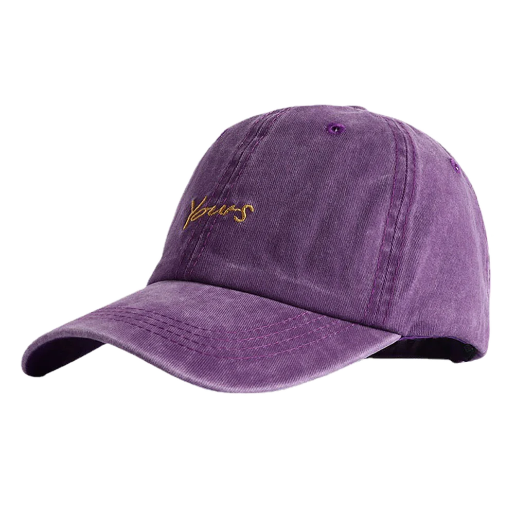 Unisex Yours Letter Embroidery Washed Cotton Baseball Cap