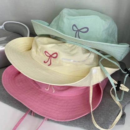 Spring Summer Bucket Hat Sunscreen Solid Color Fishing Caps