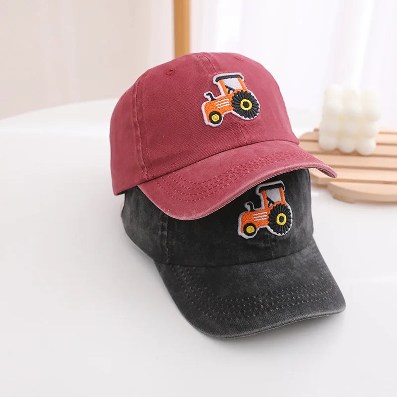 Boys Baseball Cap Tractor Embroidered 2026 Summer Kids