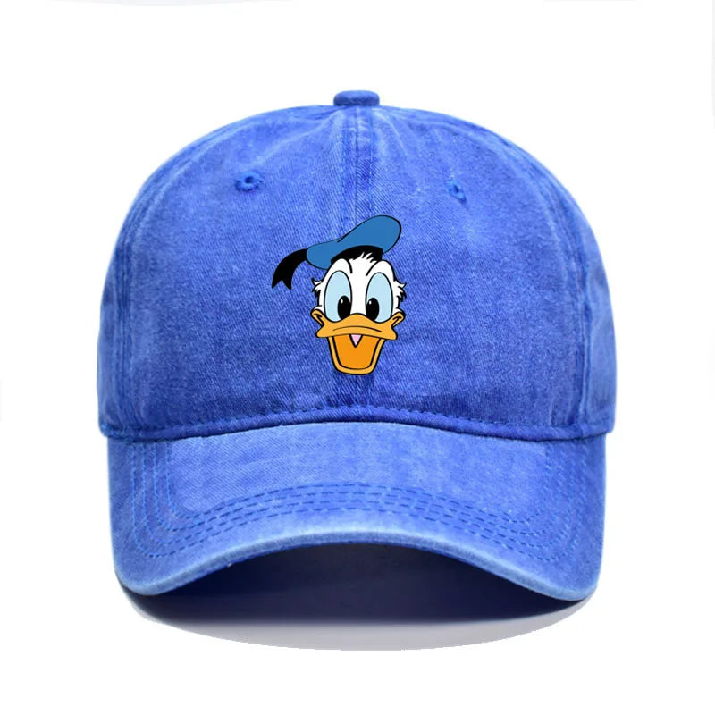 Unisex Vintage Washed Mickey Minnie Print Baseball Cap
