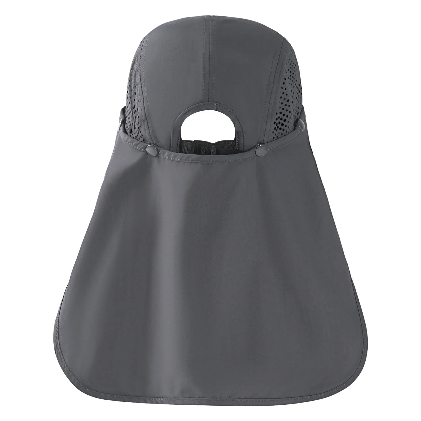 UPF 50+ Foldable Fishing Hat Baseball Cap With Removable Neck Flap Portable