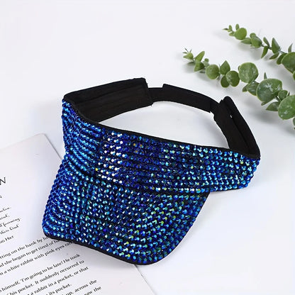 New Women's Shiny Rhinestone Sun Hat