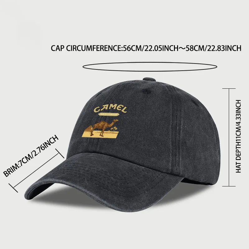 Camel Print Baseball Cap Classic Minimalist Retro Style Breathable Soft Fabric Perfect Daily Wear Adjustable