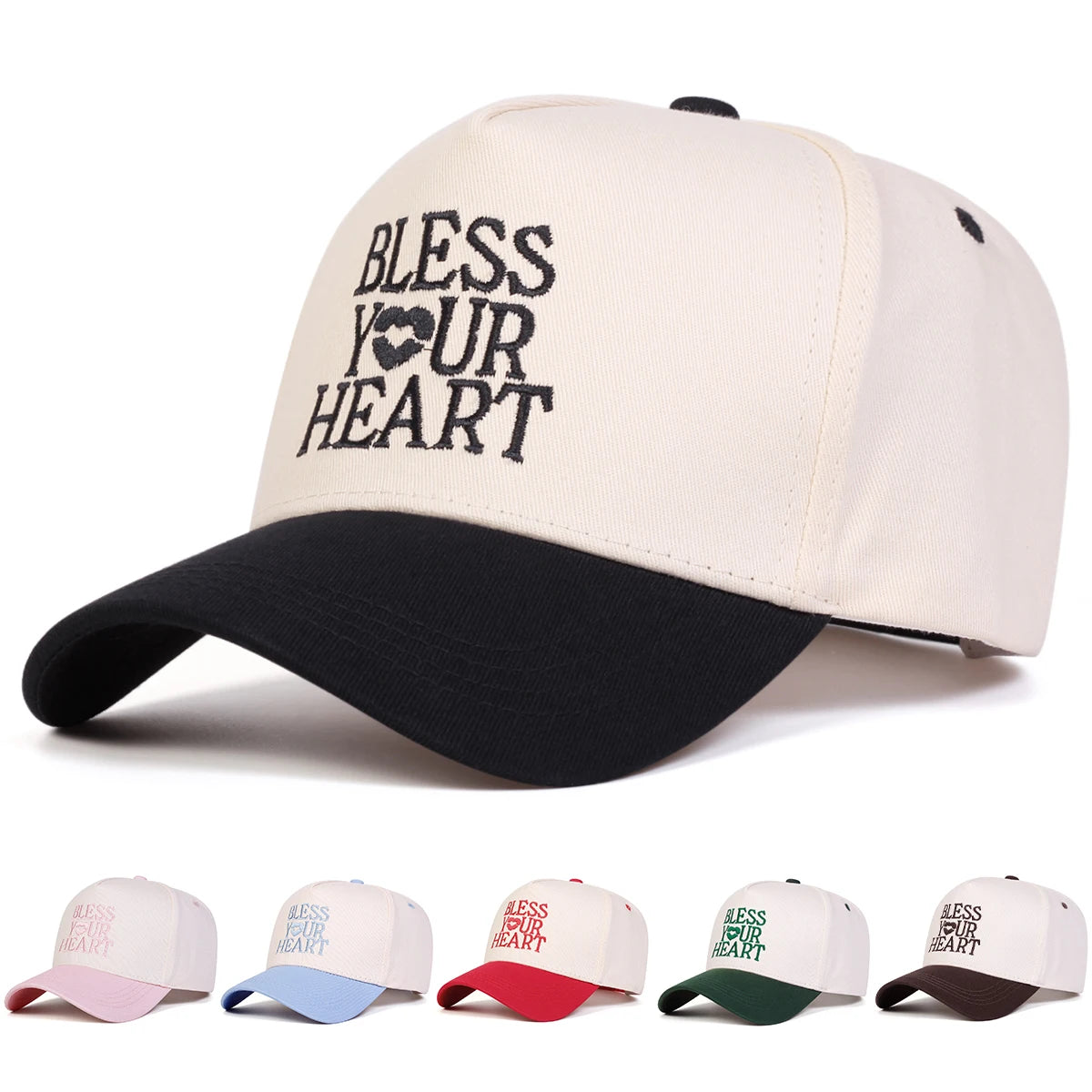 Unisex Bless Your Heart Letter Embroidery Baseball Caps Spring and Autumn
