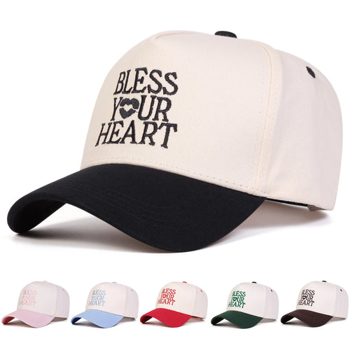 Unisex Bless Your Heart Letter Embroidery Baseball Caps Spring and Autumn