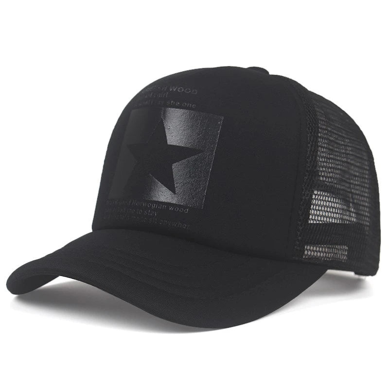 New Trendy Breathable Mesh Hat Pentagram Street Dance Skateboarding Outdoor Leisure Sunshade Baseball Hat Unisex
