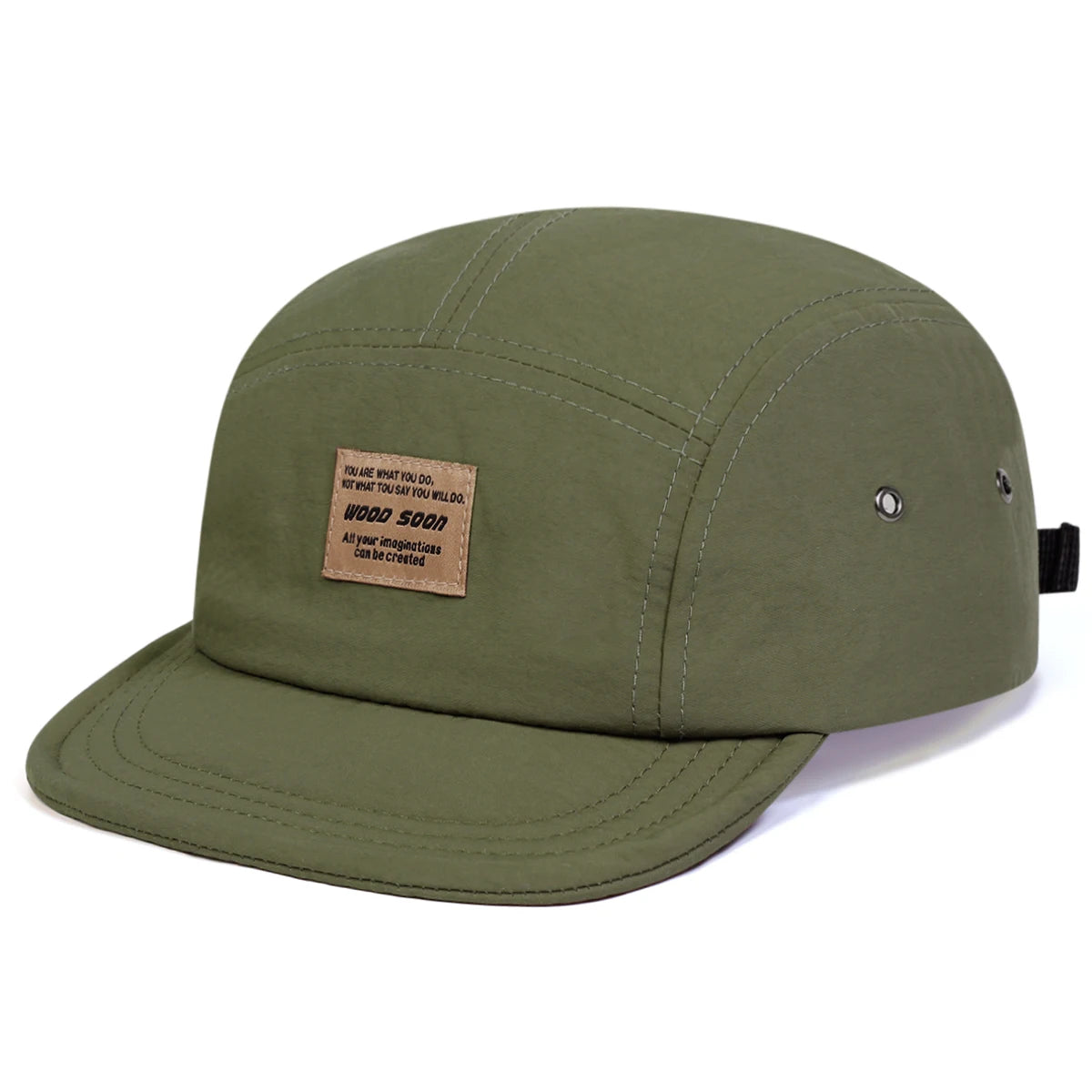 Unisex Wood Soon Letter Label Quick Drying Baseball Caps Spring Summer