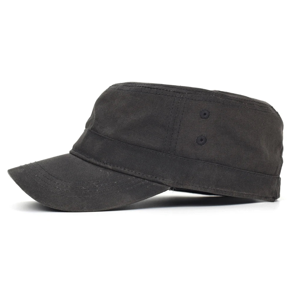 Waxed Canvas Cotton Military Caps Men Waterproof Cadet Army Cap Unique Design
