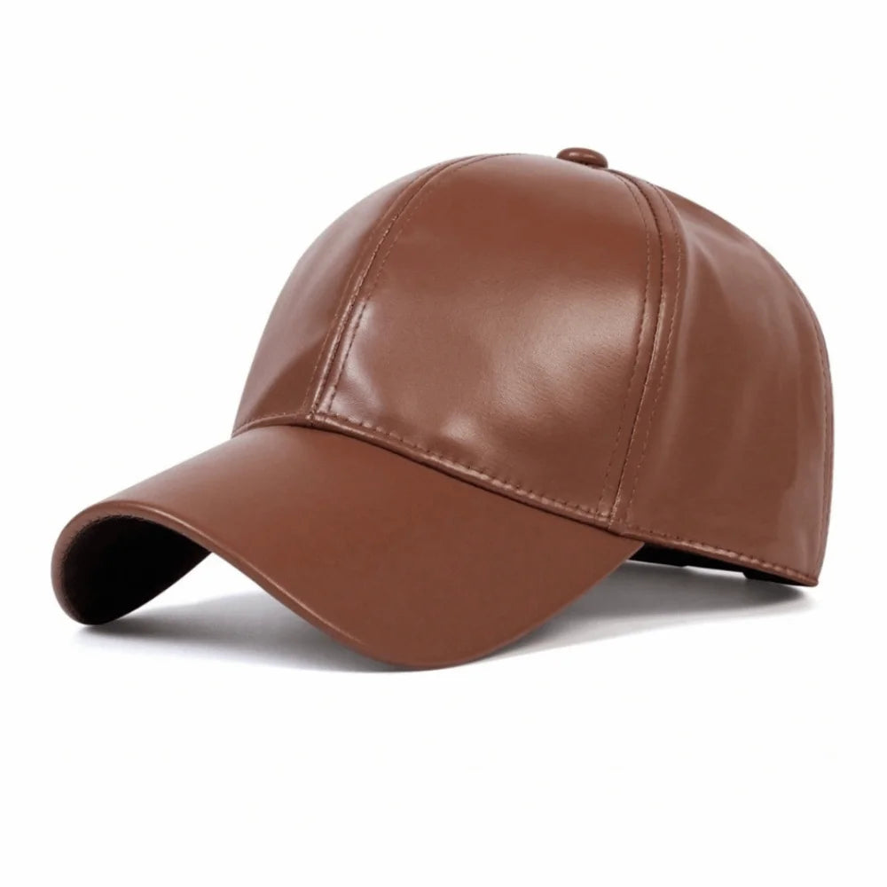 Simple Fashion PU Solid Baseball Cap Casual Caps