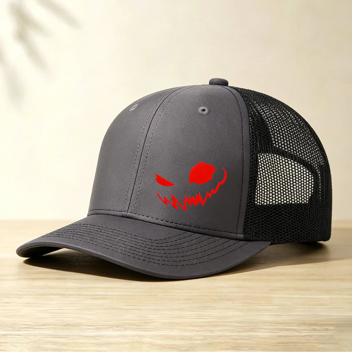 1PC Spooky Demon Smile Graphic Mesh Hat