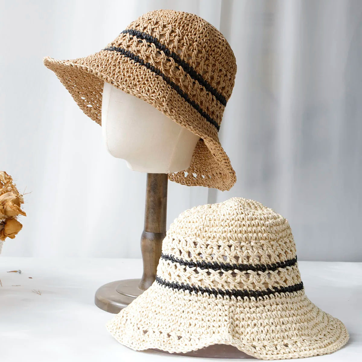 2024 Women Straw Hats Crochet Hat Bucket Hat