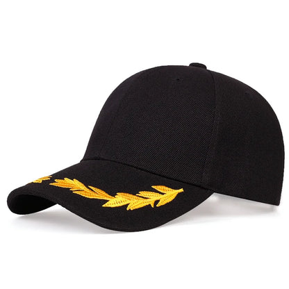 Unisex Wheat Ear Embroidery Baseball Caps Spring and Autumn