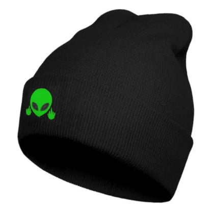 Unisex Winter Warm Skull Embroidery Knit Beanie Hat