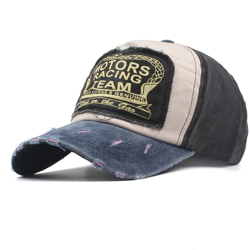 Vintage Washed Denim Baseball Cap For Men And Women