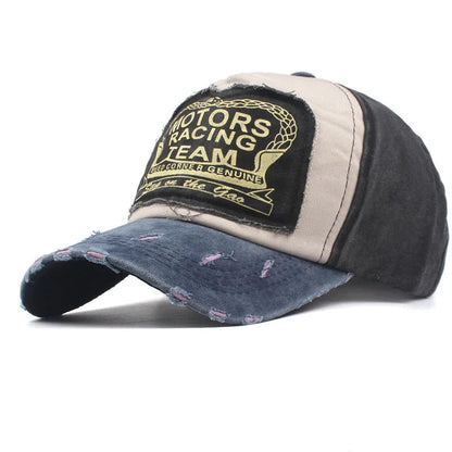 Vintage Washed Denim Baseball Cap For Men And Women