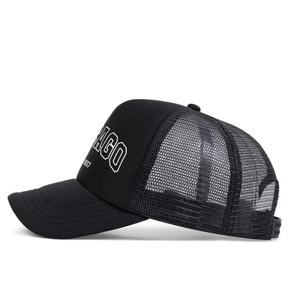 Summer Men Mesh Baseball Cap Outdoor Sport Chicago Letter Snapback Hat For Women