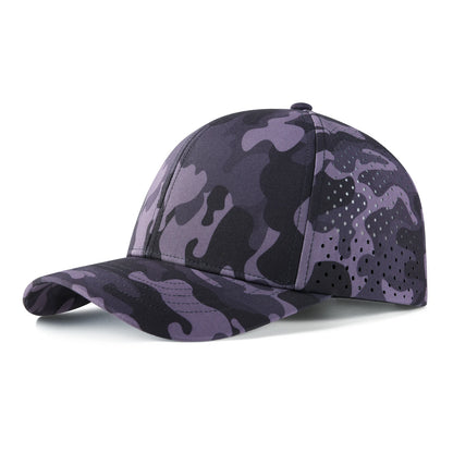 Men Quick Dry Baseball Cap Laser Cut Mesh Ball Curved Brim Snapback Hat